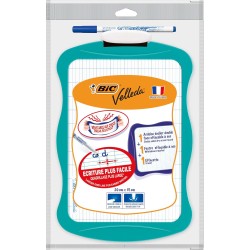 BIC Velleda - Ardoise Effaçable à Sec Double Face | Écriture & Dessin | Résistante & Pratique | Effacette & Marqueur Offerts - C