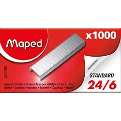 Maped agrafes 24/6, zinguées, boîte de 1000 agrafes - 324405