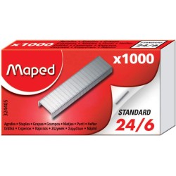 Maped agrafes 24/6, zinguées, boîte de 1000 agrafes - 324405