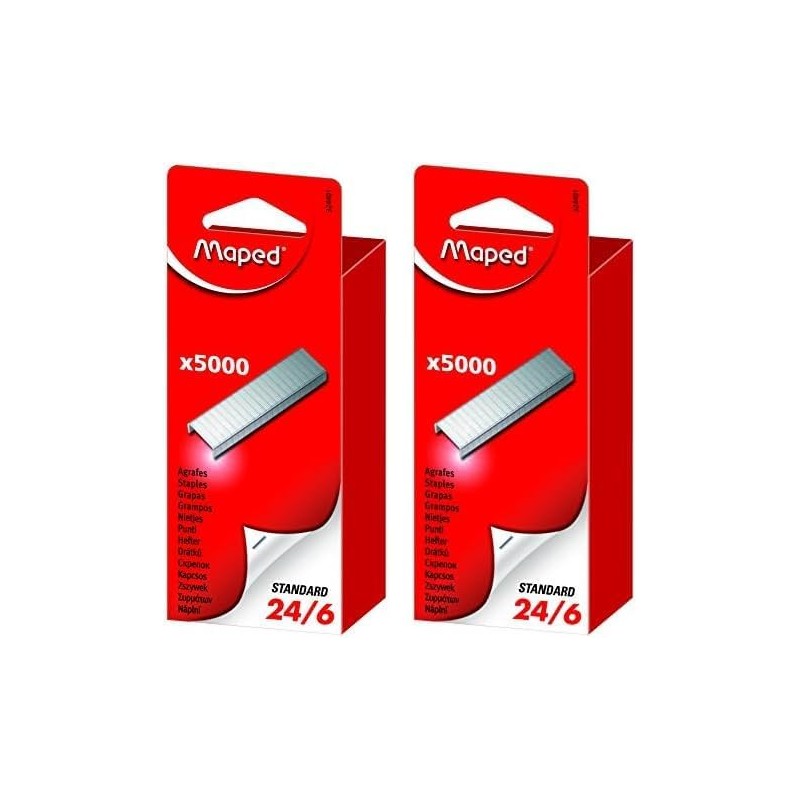Maped Agrafes 24/6 zinguées en boite de 5000 (Lot de 2)