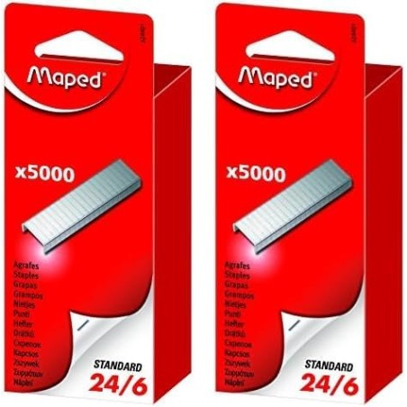 Maped Agrafes 24/6 zinguées en boite de 5000 (Lot de 2)