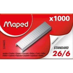 Maped - Boîte d'Agrafes 26/6 - Boîte de 1000 agrafes en Acier Inoxydable