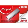 Maped - Boîte d'Agrafes 26/6 - Boîte de 1000 agrafes en Acier Inoxydable