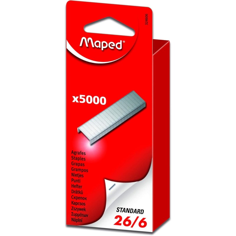 MAPED Agrafes 26/6 zinguées Boite de 5000