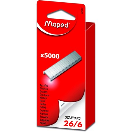 MAPED Agrafes 26/6 zinguées Boite de 5000