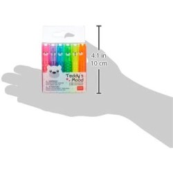 LEGAMI - Lot de 6 mini surligneurs, Teddy's Mood, Confezione da 1