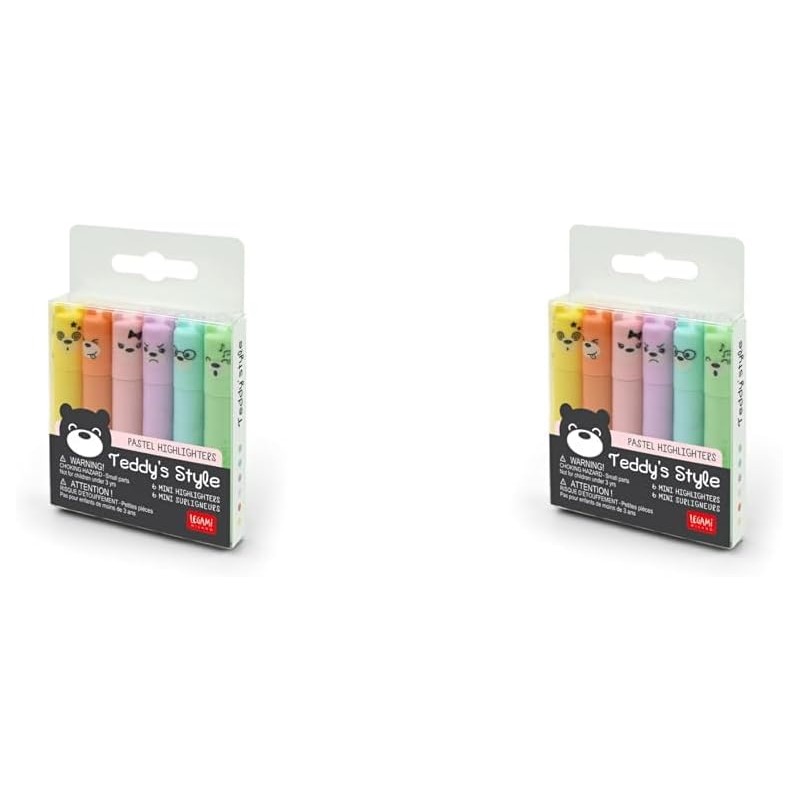 LEGAMI Teddy's Style Lot de 12 mini surligneurs