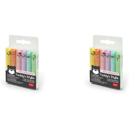 LEGAMI Teddy's Style Lot de 12 mini surligneurs